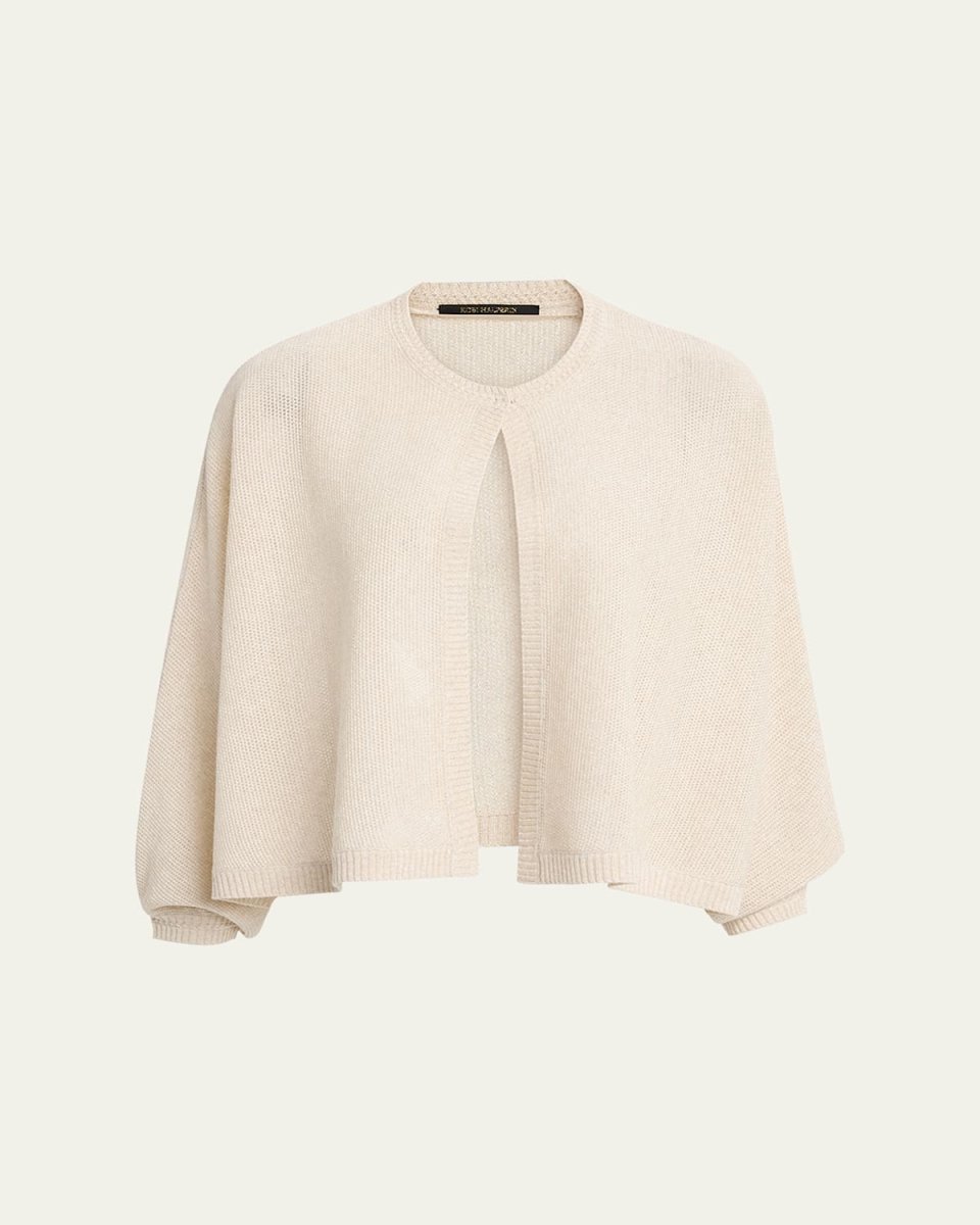 Cove Dolman-Sleeve Shimmer Mesh Sweater